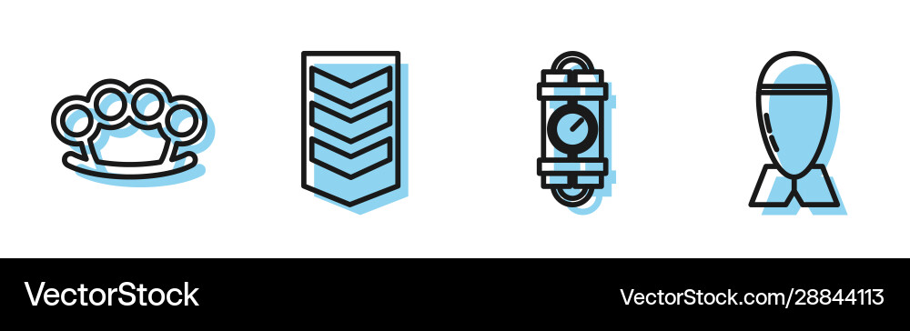 Set line detonate dynamite bomb stick and timer Set line detonate dynamite bomb stick and timer vector image