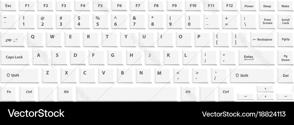 White keyboard for laptop or computer on vector image