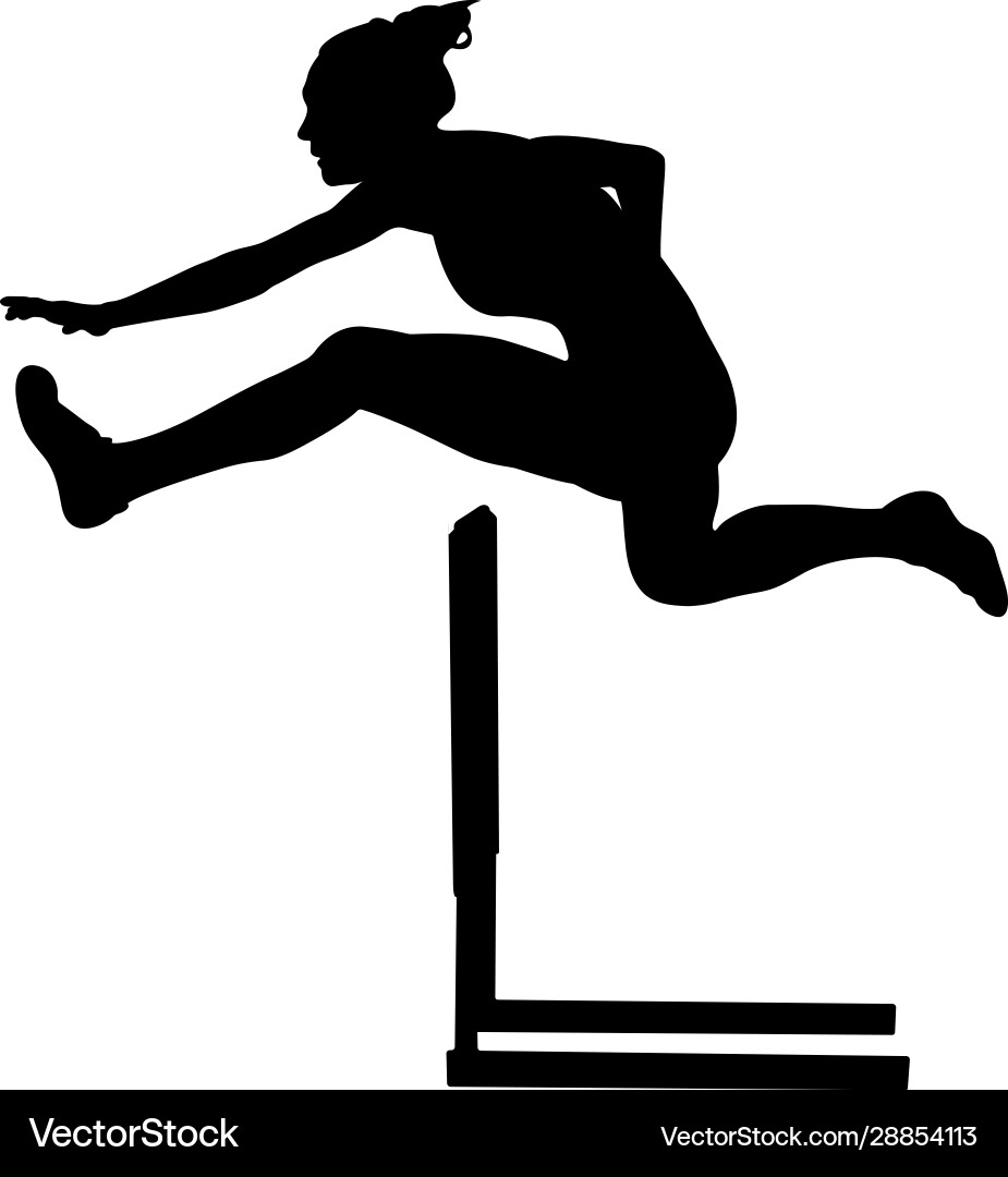 Woman Hurdler Running Sprint Vector Image