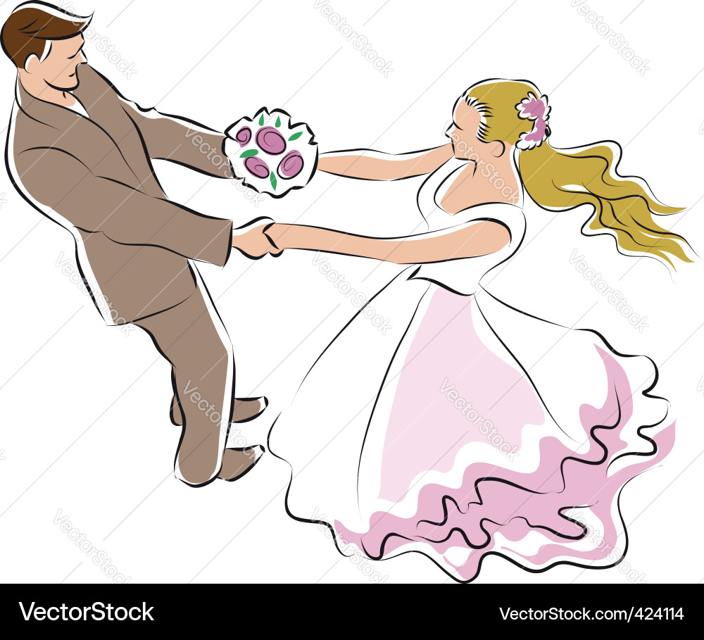 Bride and groom vector image
