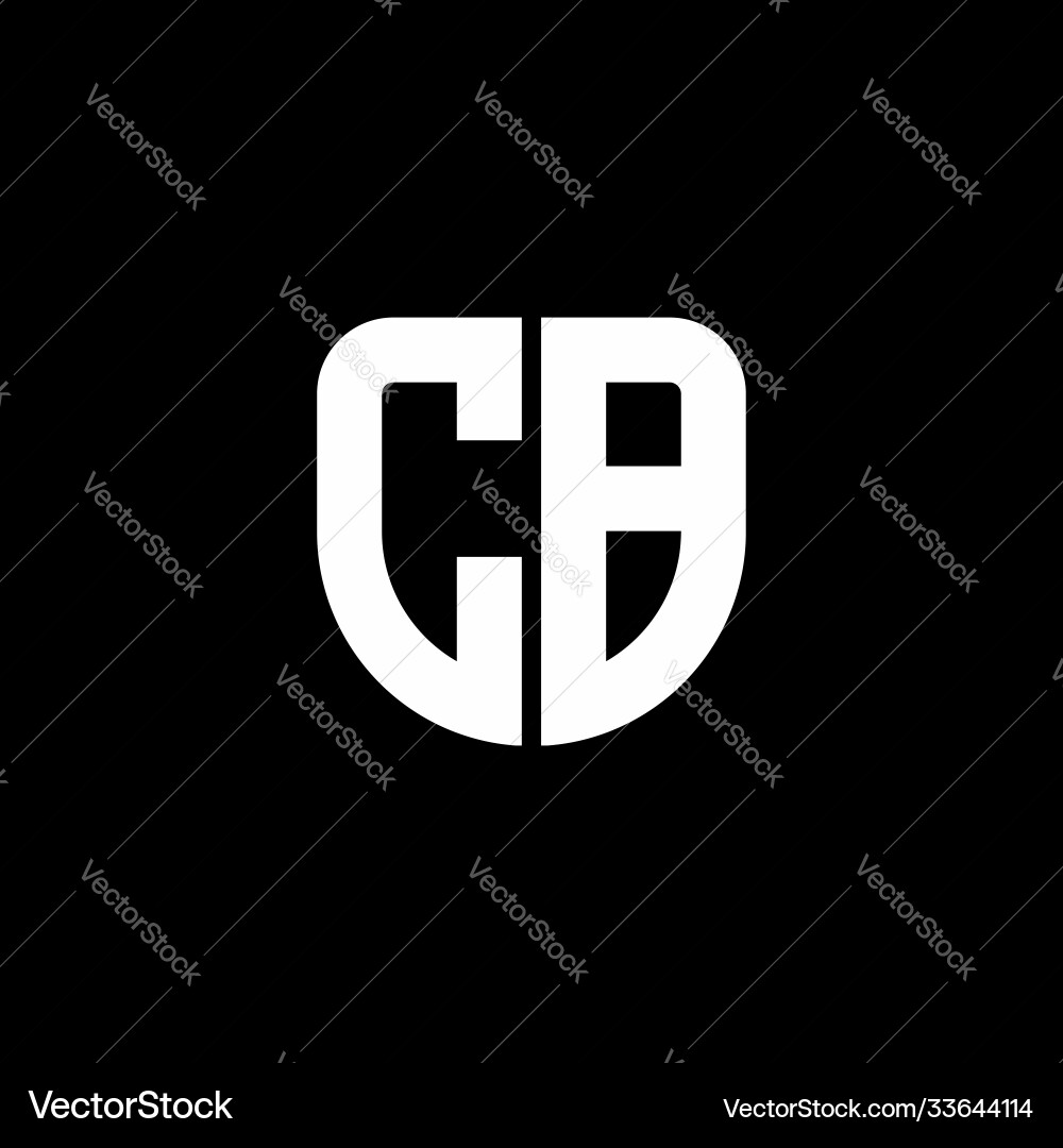 CB Monogram Shield Logo vector image