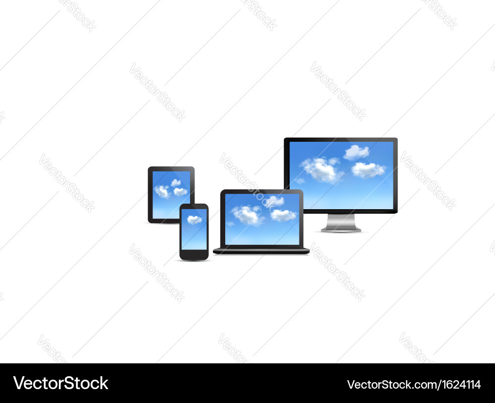 Cloud Computing Devices Set vector image