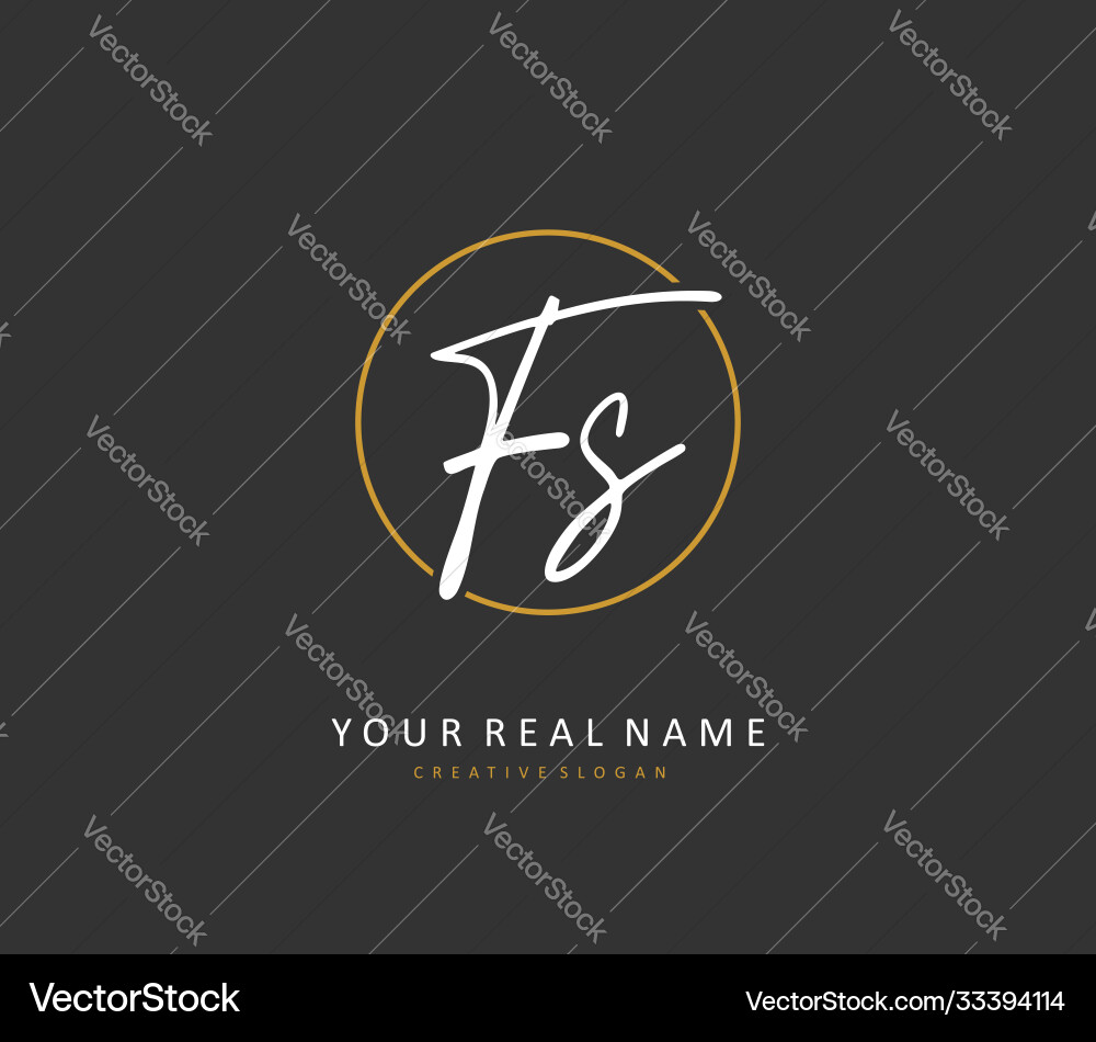 Elegant Initial 'FS' Handwriting Signature Logo vector image