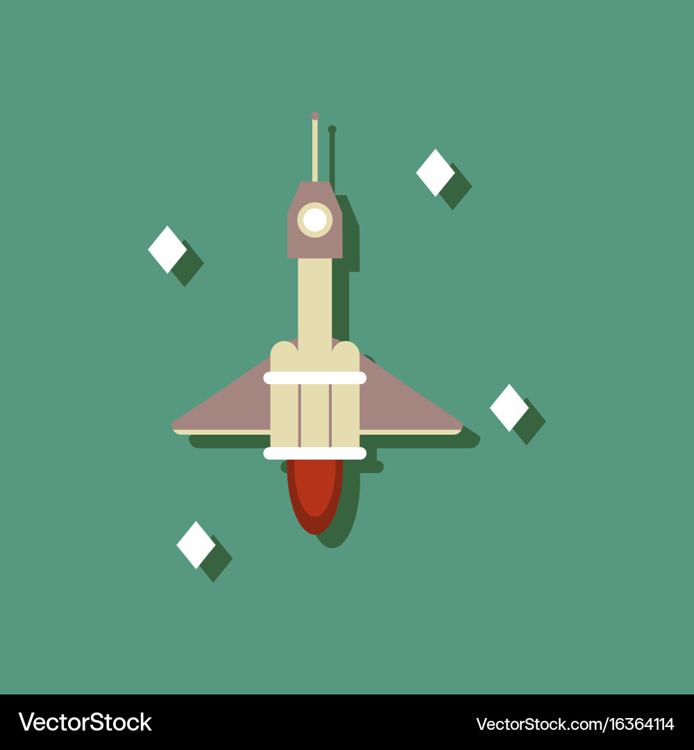 Flat icon design collection spaceship in space vector image