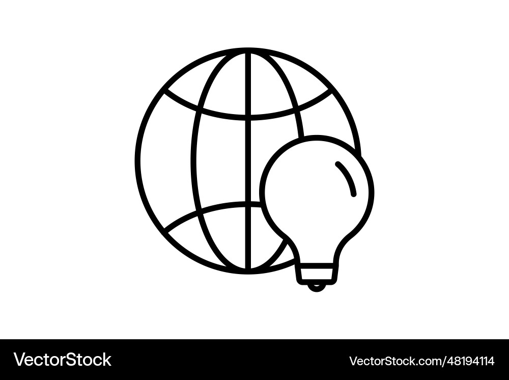 Global solution icon related to search Vector Image