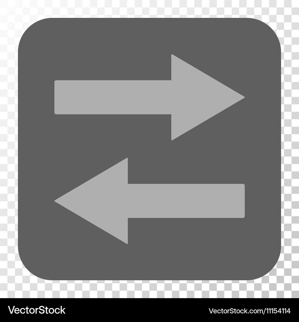 Horizontal flip arrows rounded square button vector image