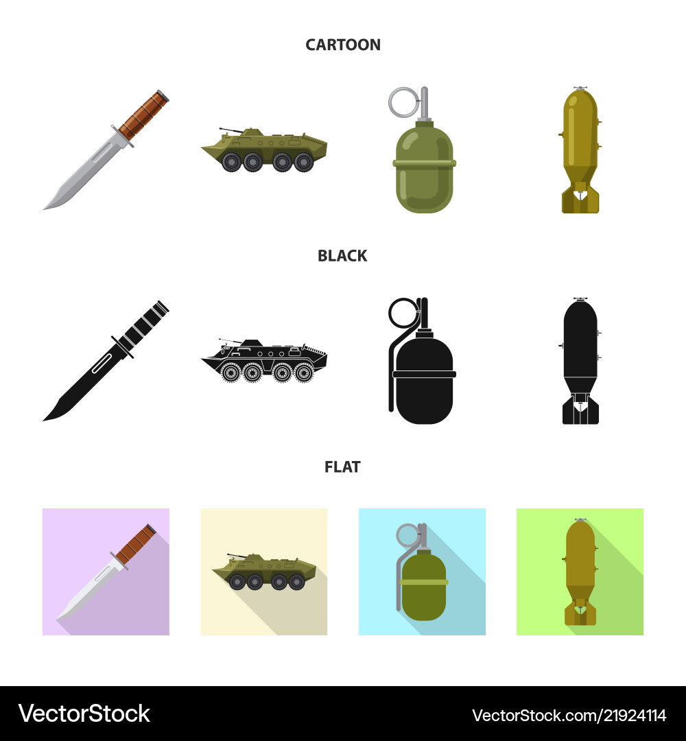 Isolated object of weapon and gun icon collection Vector Image