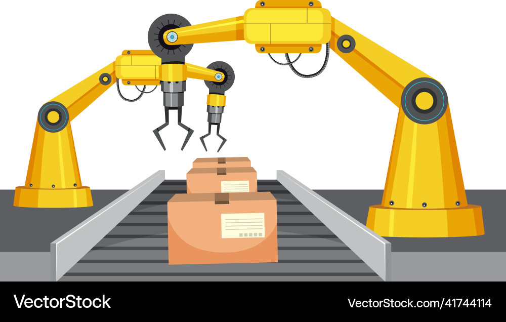 Machine robotic robot arm hand Machine robotic robot arm hand vector image