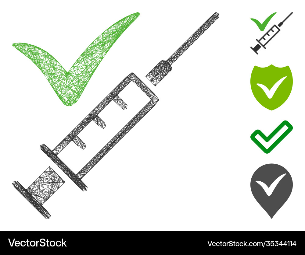Net confirmed injection mesh Net confirmed injection mesh vector image