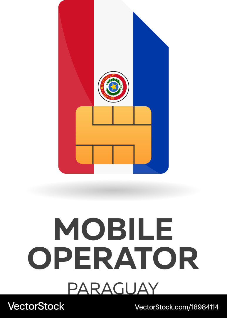 Paraguay mobile operator sim card with flag Vector Image
