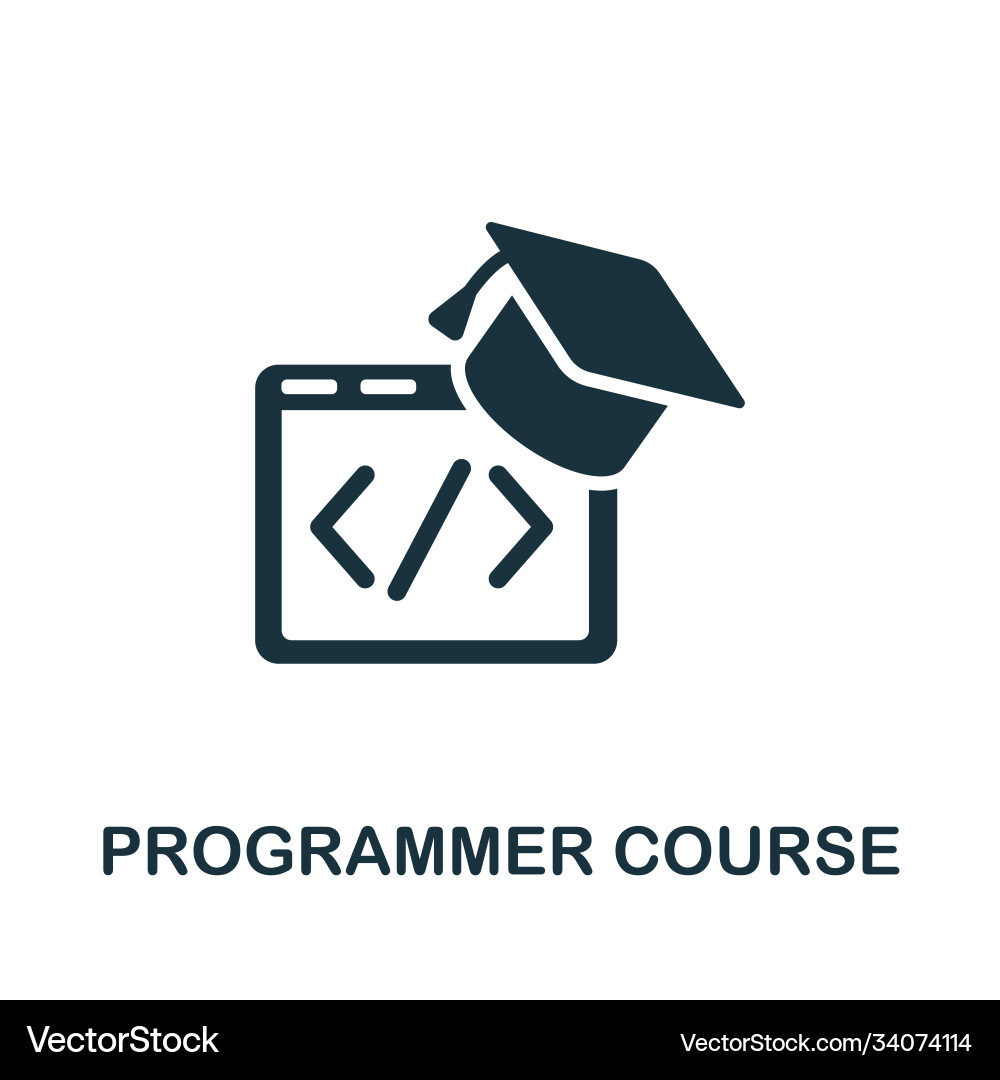 Programmer Kurs Icon einfaches Element von online Programmer Kurs Icon einfaches Element von online vektorbild