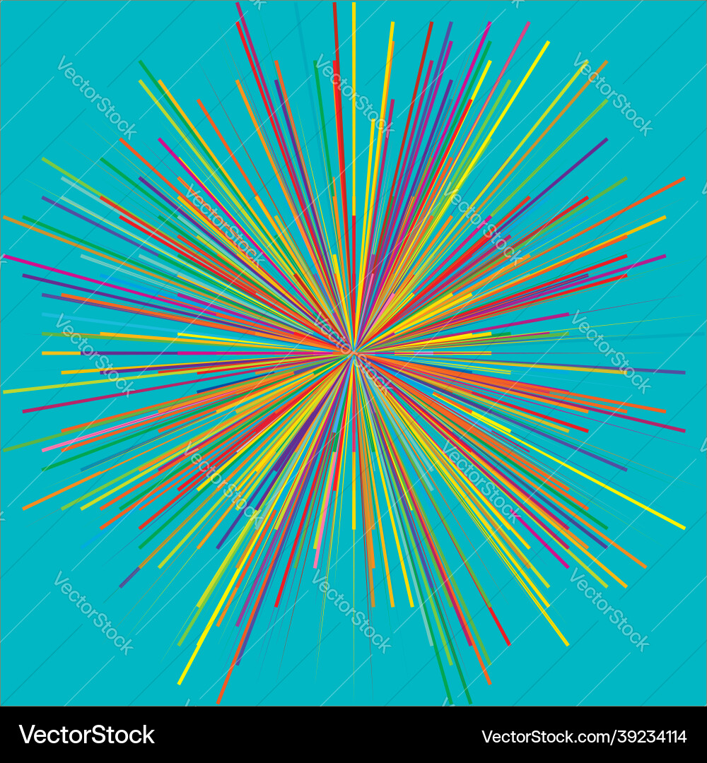 Radial radiating dynamic rays beams lines Vector Image