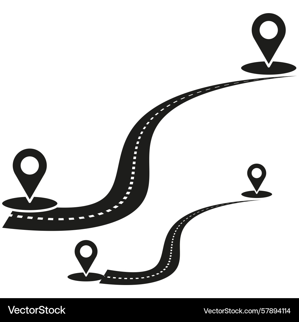 Road map navigation route path direction gps Vector Image