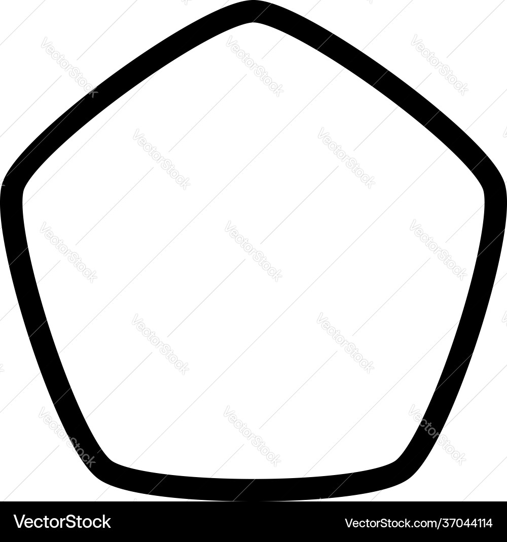 Rounded pentagon polygon contour outline shape Vector Image