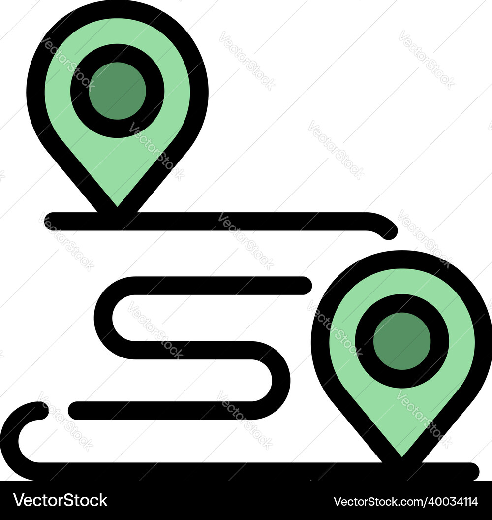 Running map icon color outline Running map icon color outline vector image