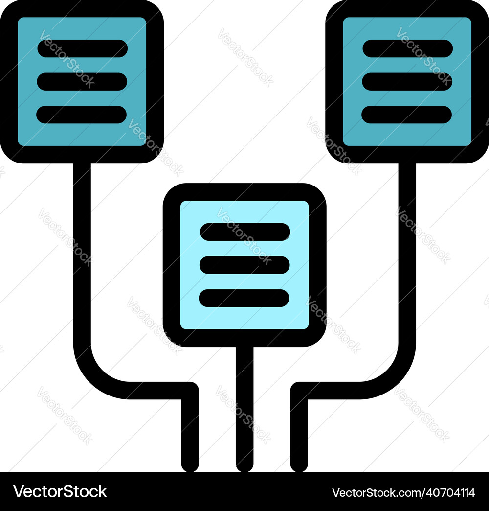 Scenario scheme icon color outline Scenario scheme icon color outline vector image
