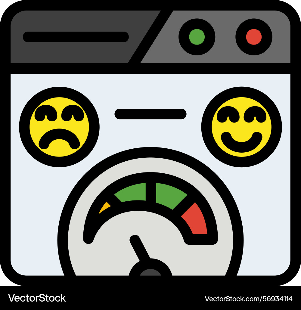 Sentiment analysis line filled style icon design vector image
