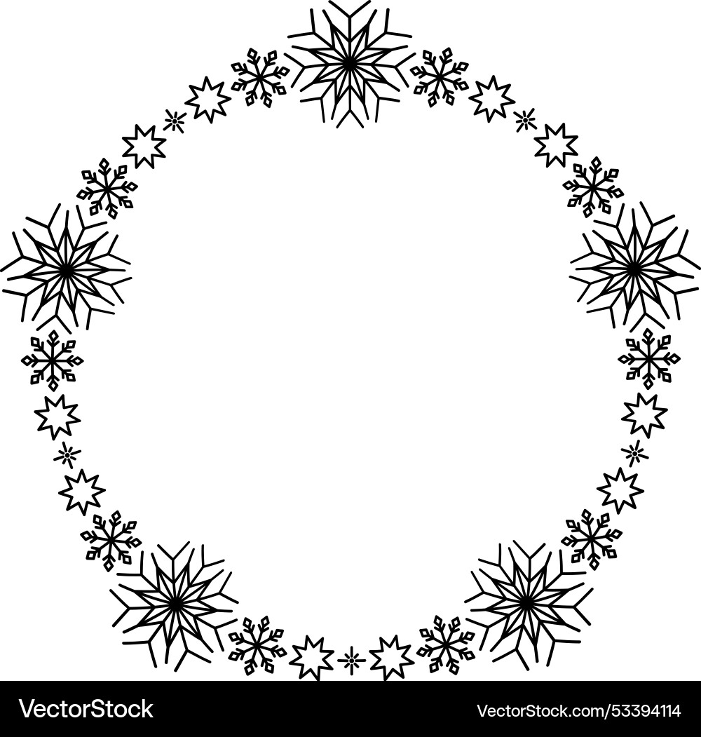 Snowflake circle frame winter round Snowflake circle frame winter round vector image