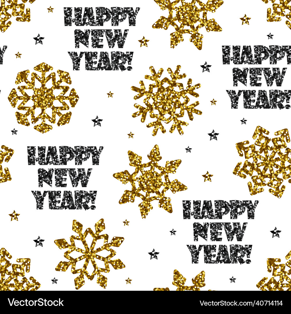 Sparkling New Year Snowflake Pattern Vector Image