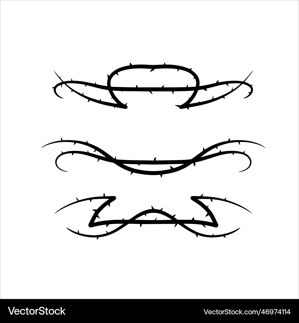 Thorny Branch Element Vector Image