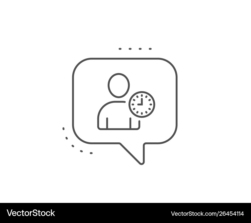 User with clock line icon profile avatar sign vector image