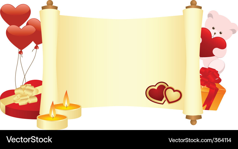 Valentines scroll vector image