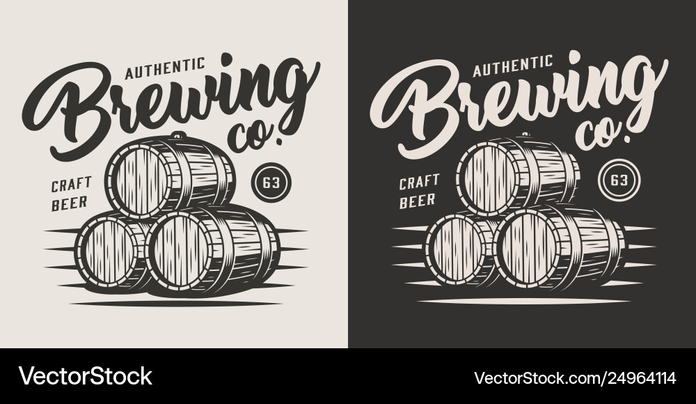 Vintage monochrome Brauerei-Label Vintage monochrome Brauerei-Label vektorbild