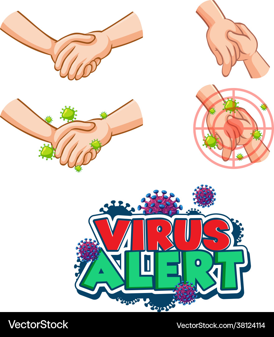 Virus alert font design with spreads from vector image