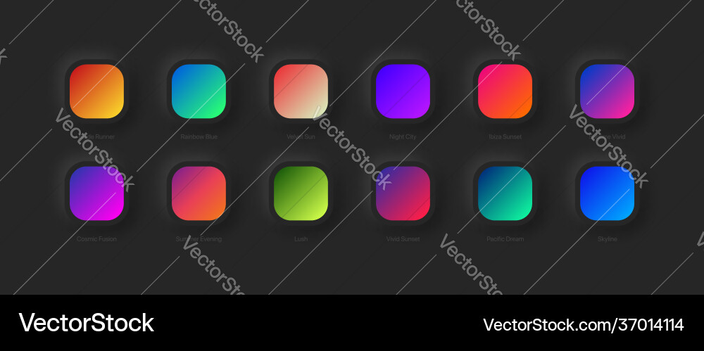 Vivid Gradient Color Set - UI/UX Vector Image