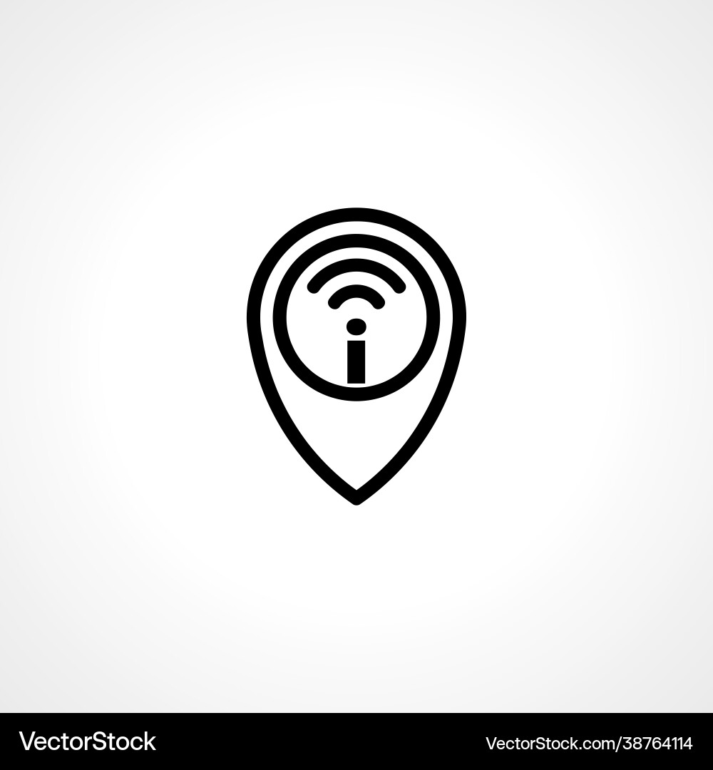 Wi-fi access point on map pin icon Vector Image