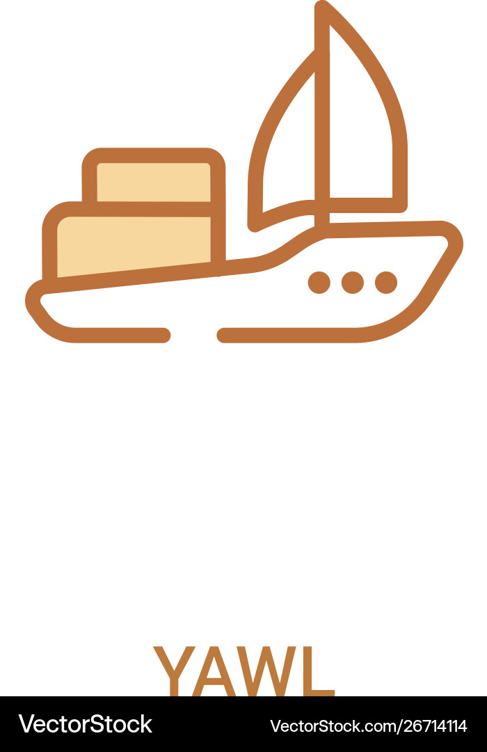 Yawl concept 2 colored icon simple line element Yawl concept 2 colored icon simple line element Vector Image