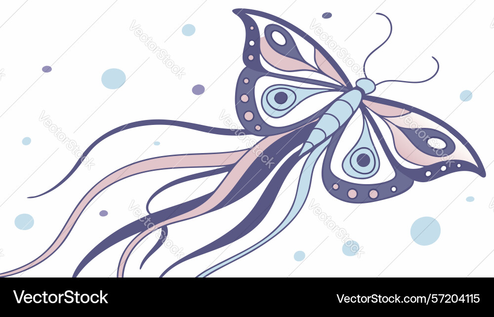 Abstract moth with elaborate wing patterns design vector image