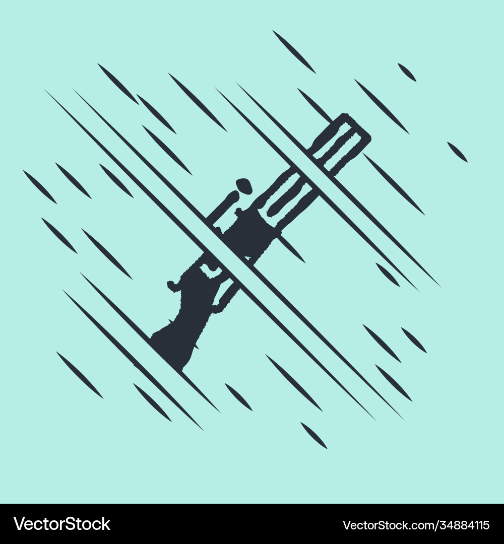 Black hunting gun icon isolated on green Black hunting gun icon isolated on green vector image