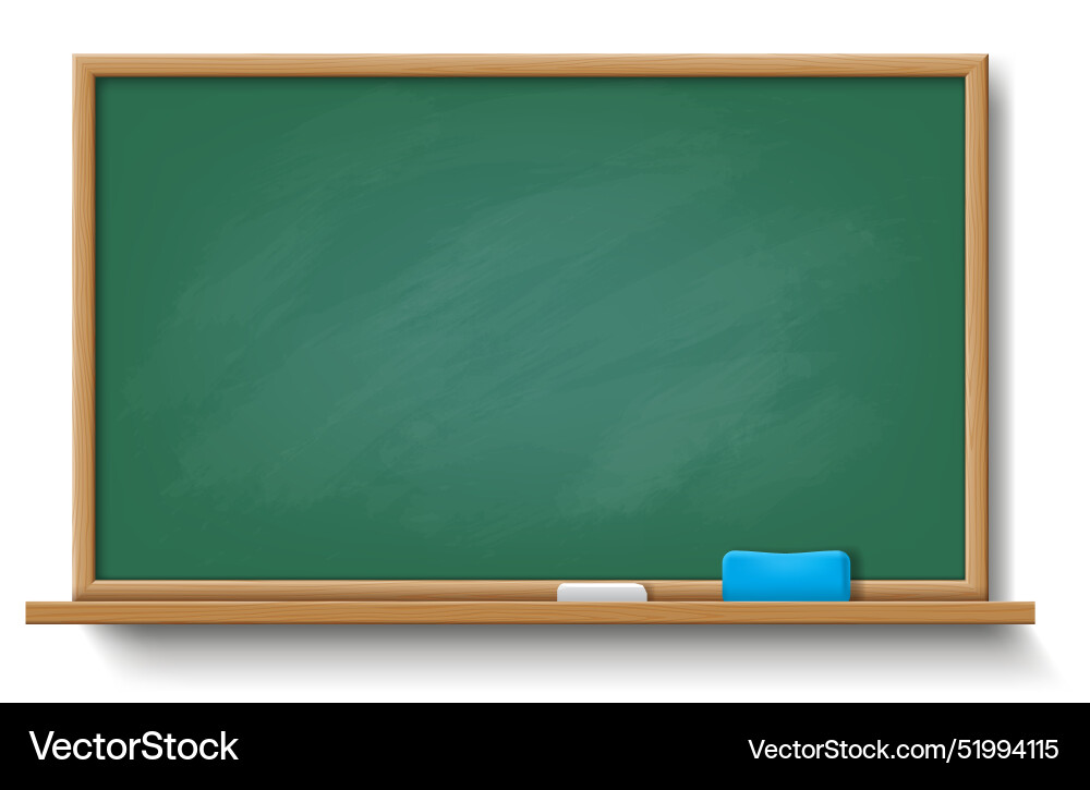 Blank chalkboard in school realistic Vector Image