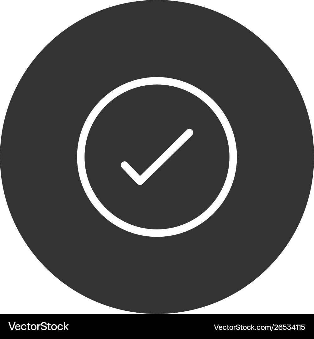 Check icon in modern style for web site Check icon in modern style for web site Vector Image