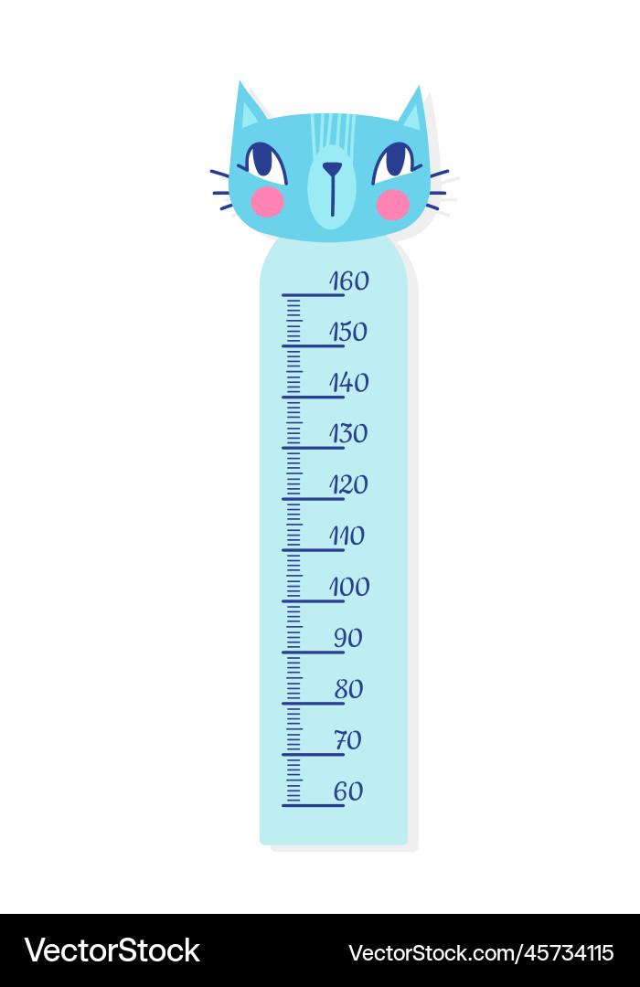 Children height chart with cat Children height chart with cat vector image