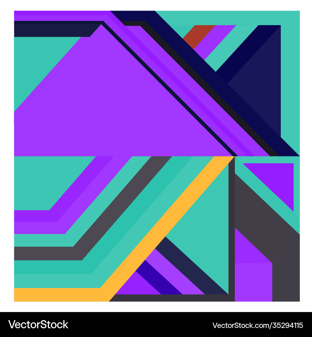 Colorful geometric and curve background pattern vector image