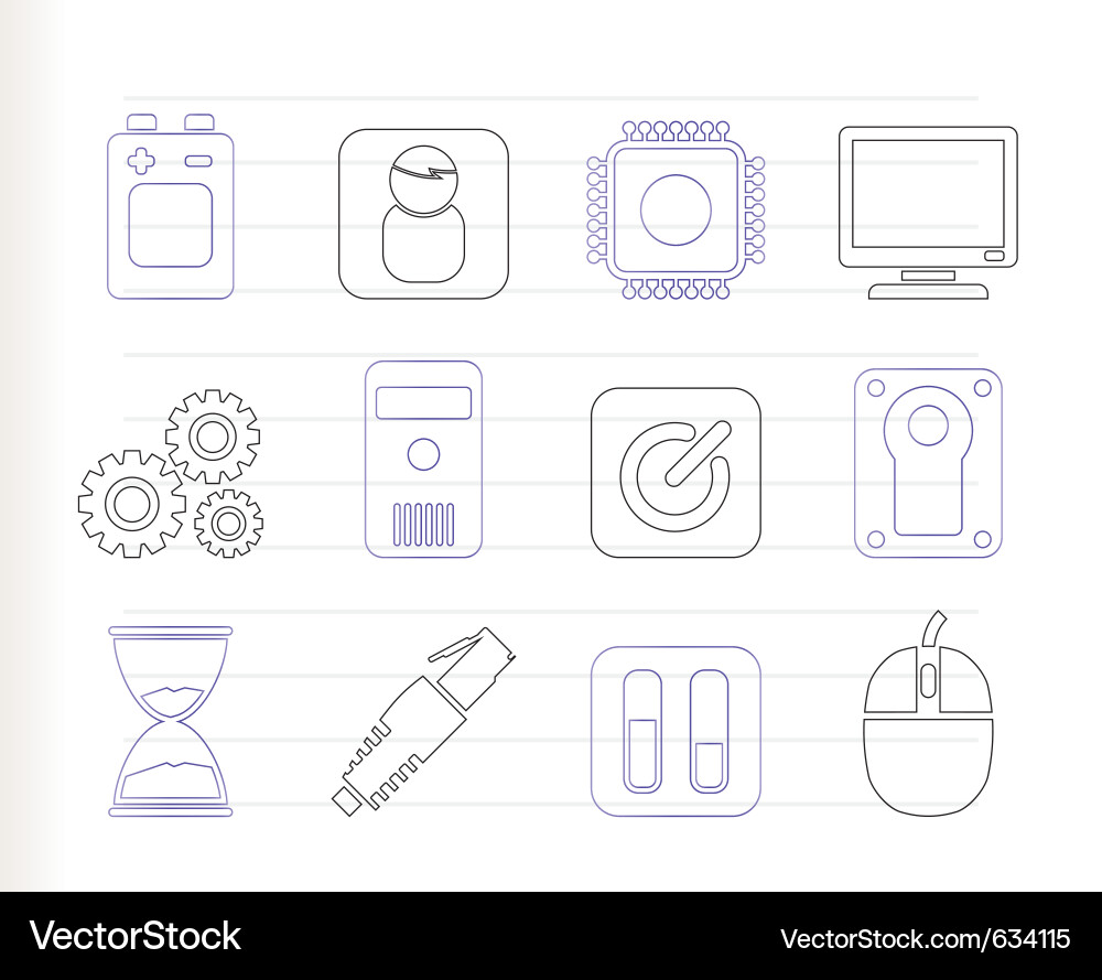 Computer and mobile phone elements icon Vector Image