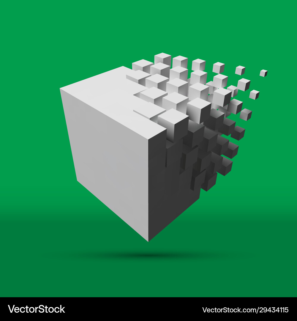 Cube Dissolution vector image