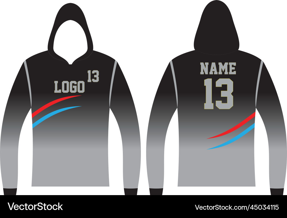 Custom long sleeve hoodie design and template Custom long sleeve hoodie design and template vector image
