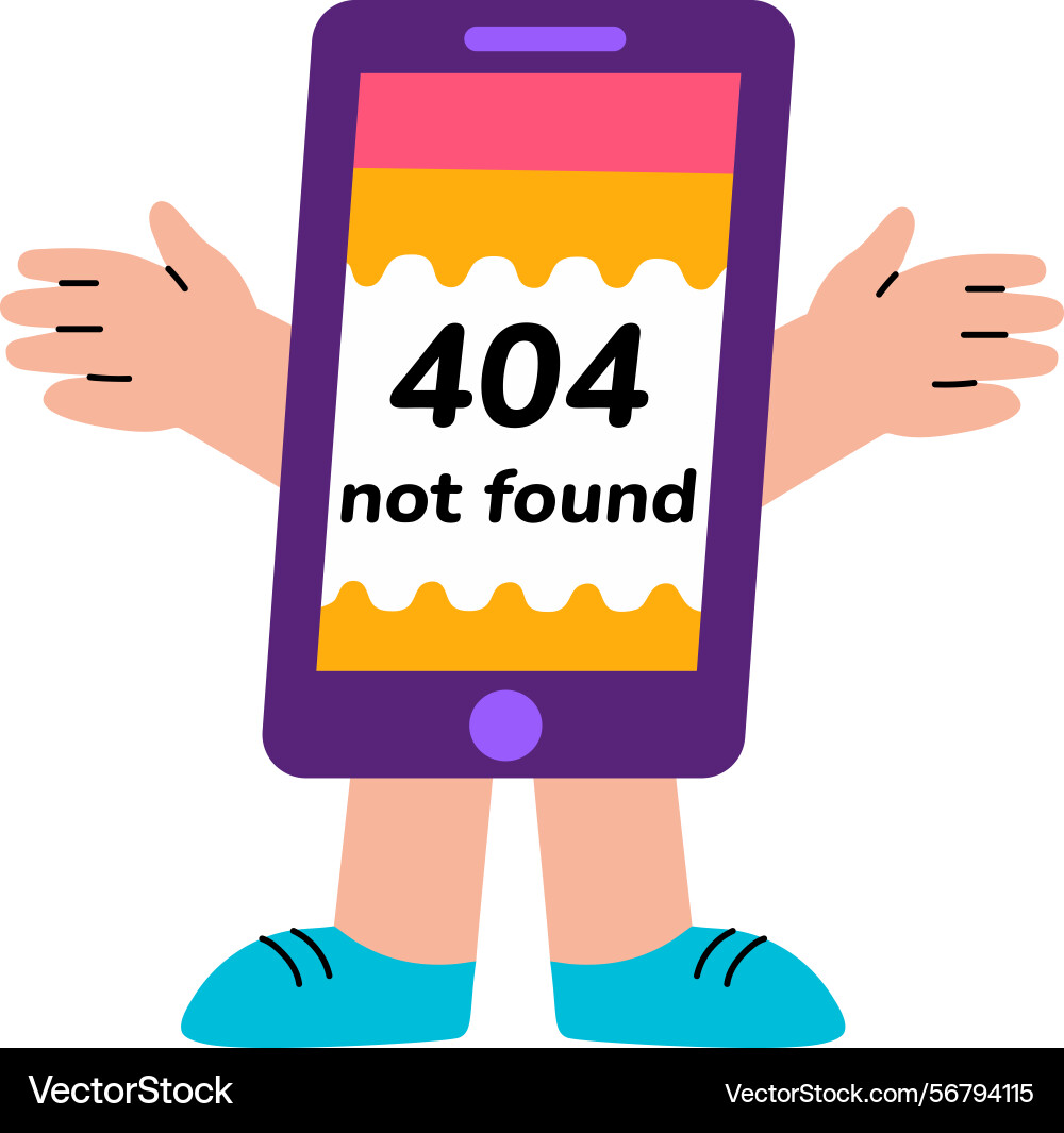 Flat style showing a smartphone error vector image