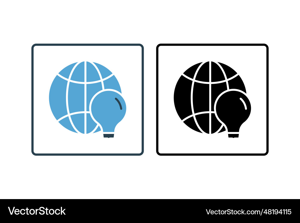 Global solution icon related to search Vector Image