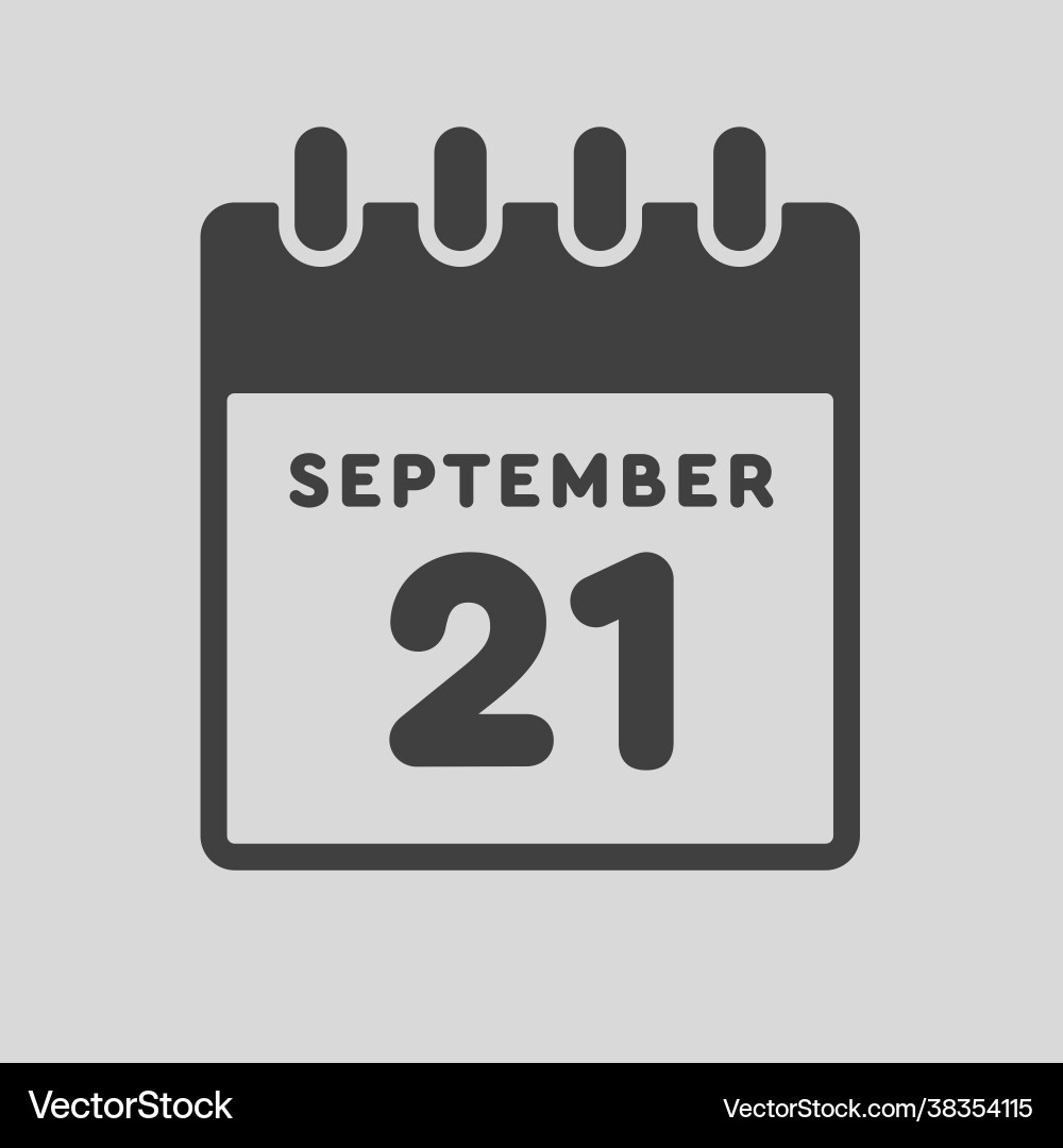 Icon day date 21 september template calendar page Icon day date 21 september template calendar page Vector Image
