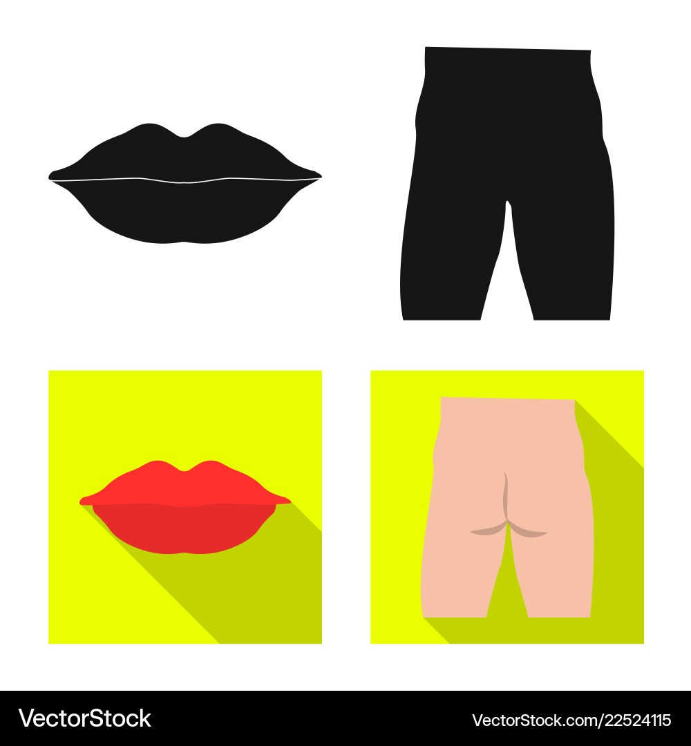 Isolated object of human and part icon set vector image