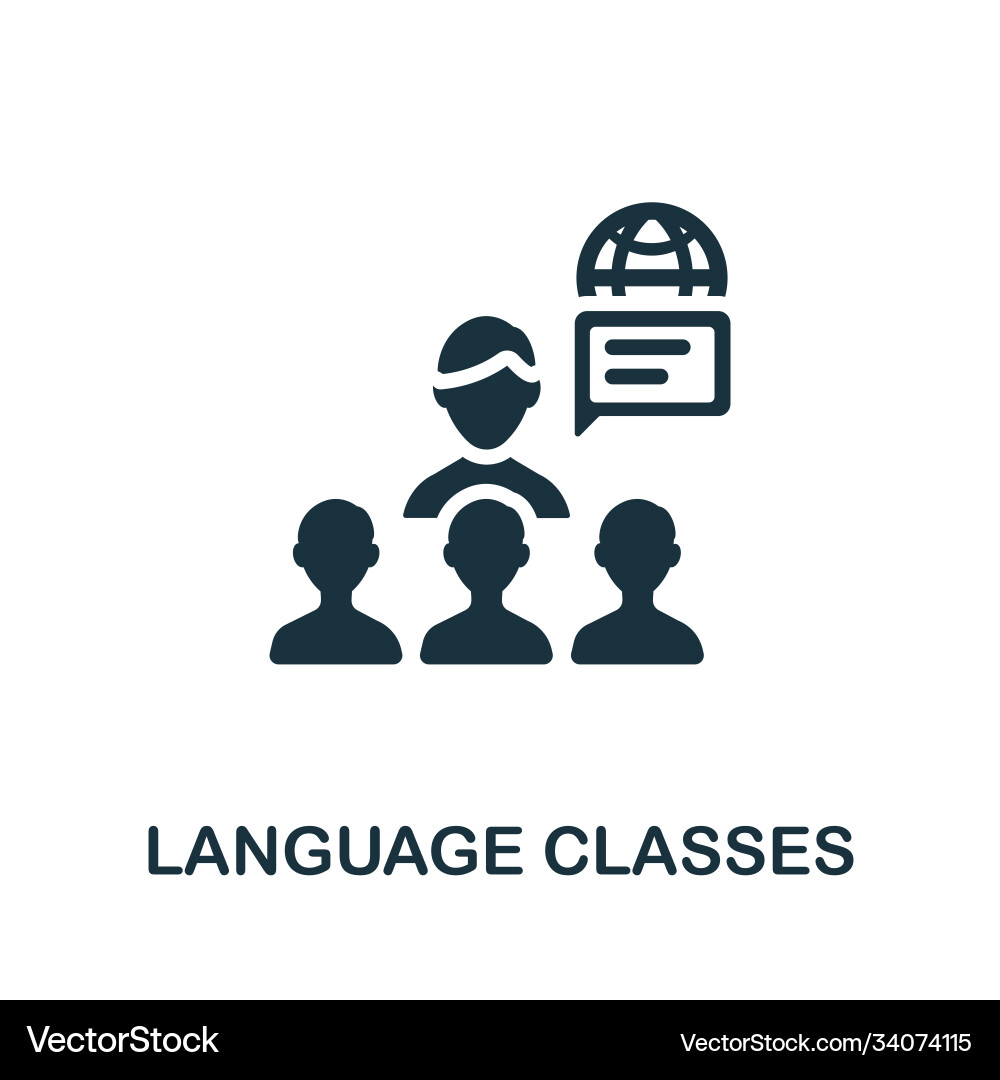 Language classes icon simple element from online Vector Image