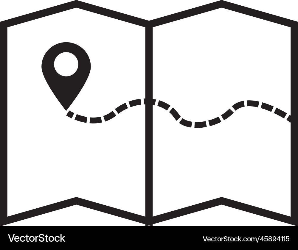 Location map with pointer icon on white vector image