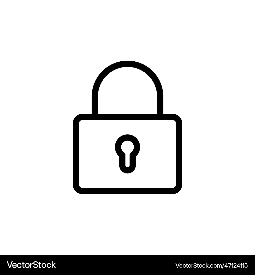 Lock icon padlock encryption security vector image