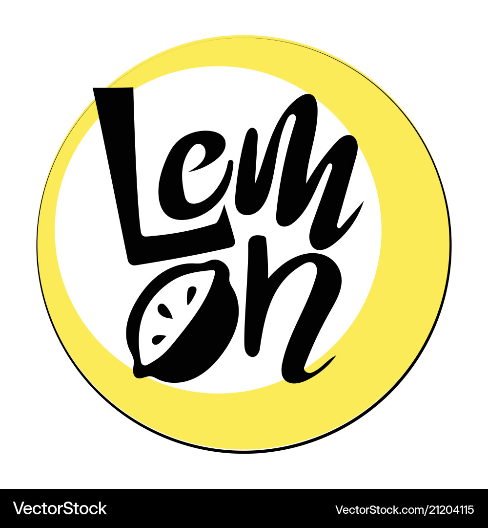 Logo of a lemon with word stylized inscription Logo of a lemon with word stylized inscription vector image