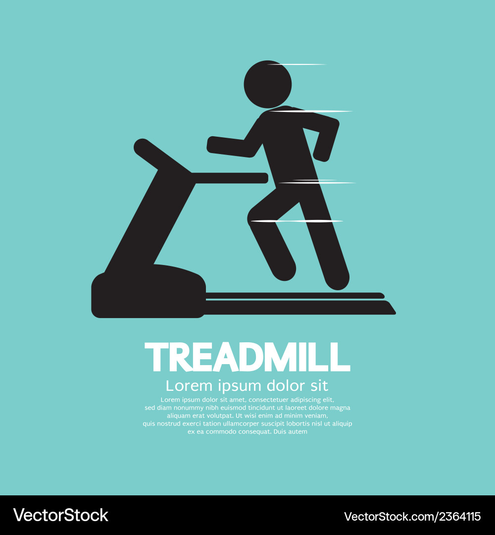Man Exercising on Treadmill Vector Image