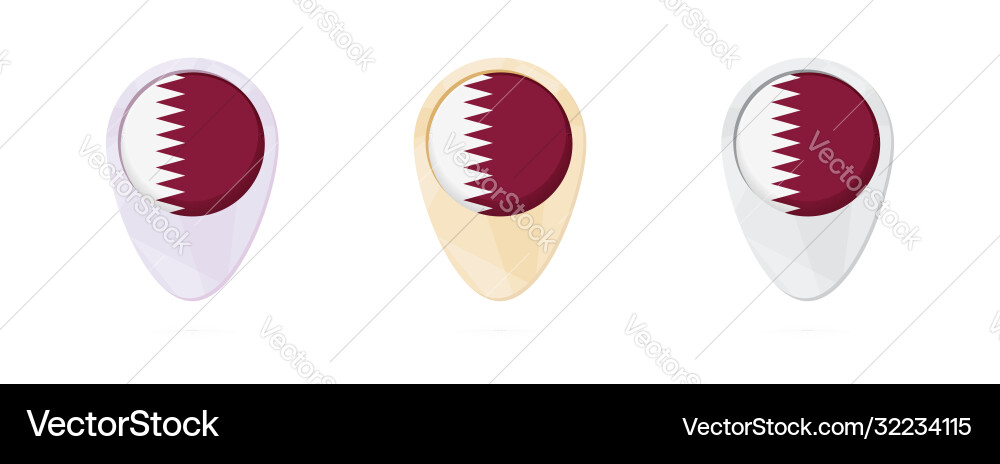 Map markers with flag qatar 3 color versions Map markers with flag qatar 3 color versions Vector Image